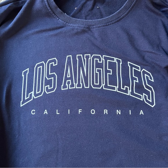 SHEIN Medium Navy Blue Los Angeles California Crewneck Sweatshirt - Picture 3 of 4